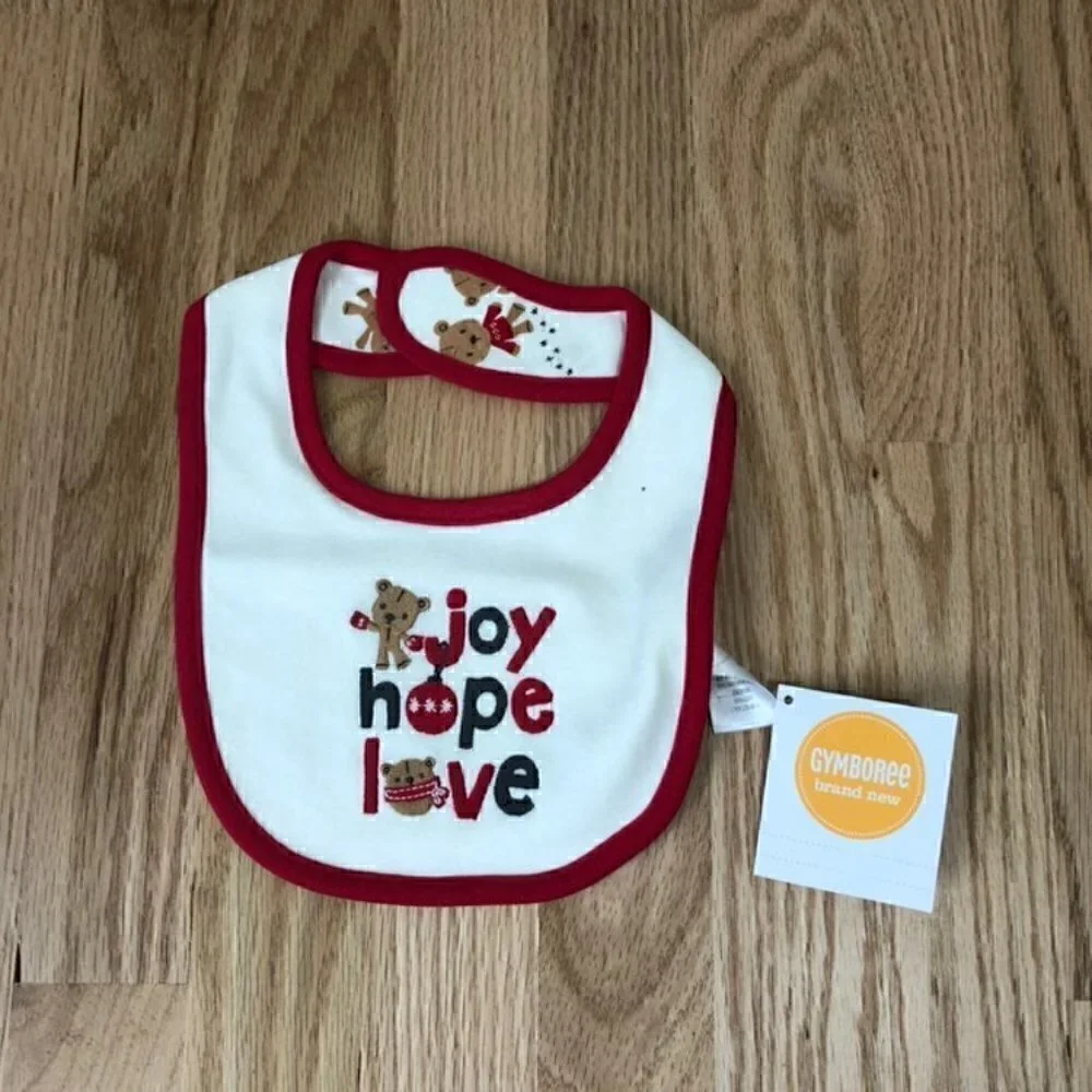 Gymboree Joy Hope Love Bib NWT Christmas